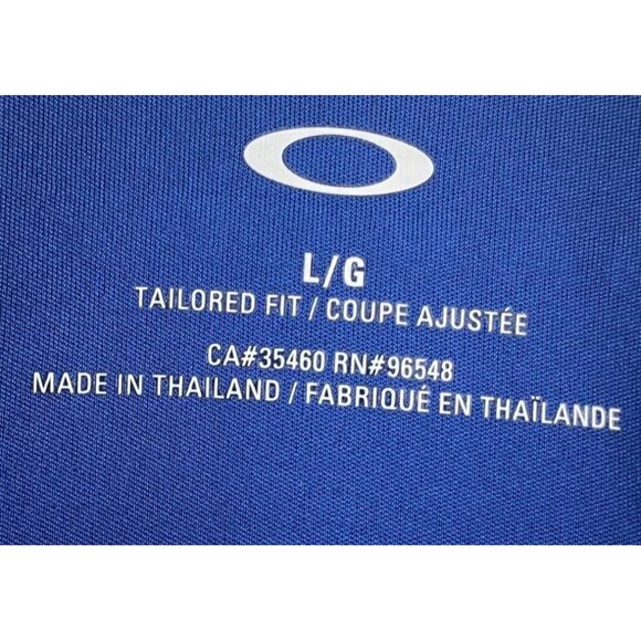 Oakley Men's Polo Shirt Large Blue Tailored Fit 100% Polyester - Picture 3 of 13